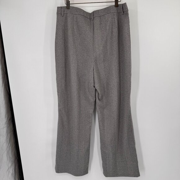 Vero Moda Womens Grey Melange herringbone Wide Trousers pants size 12 new $75 - Picture 9 of 16